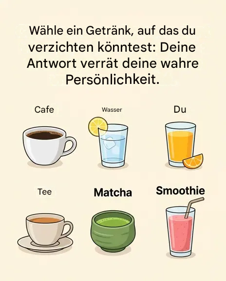 Sie müssen ein Getränk wählen, auf das Sie verzichten könnten: Ihre Antwort offenbart Ihre wahre Persönlichkeit.