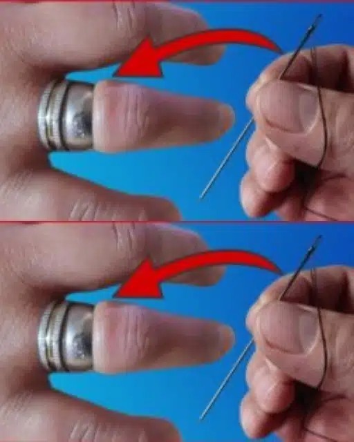So entfernen Sie einen festsitzenden Ring einfach mit einer Nadel von Ihrem Finger