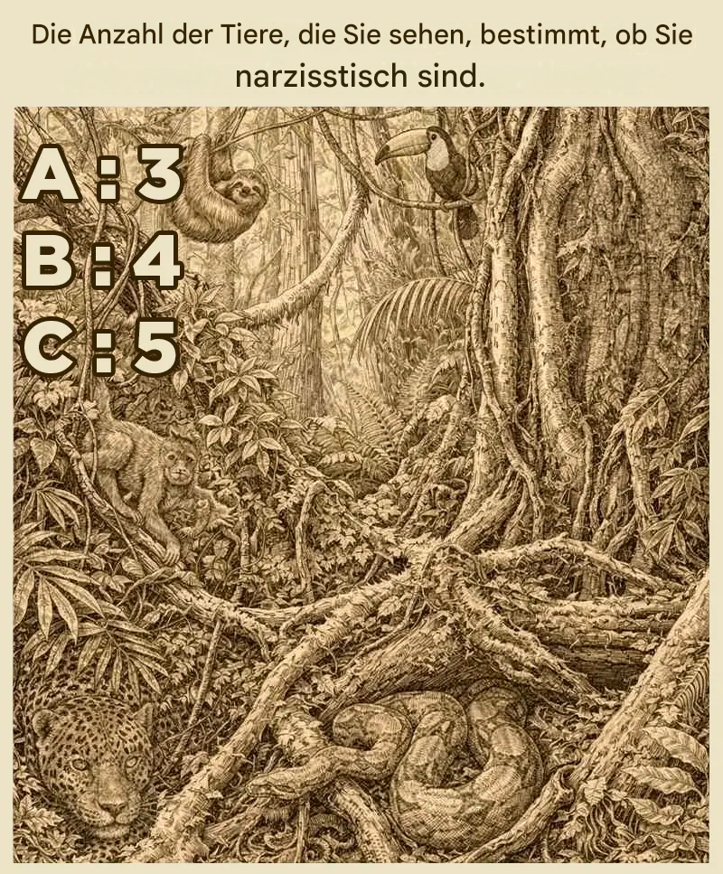 Die Anzahl der Tiere, die Sie sehen, bestimmt, ob Sie narzisstisch sind.