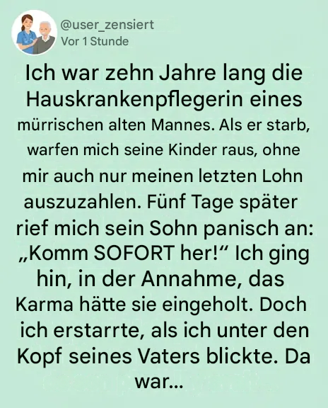 Warum ein Millionär zehn Jahre lang heimlich einen Umschlag für seine Pflegekraft unter seinem Bett versteckte