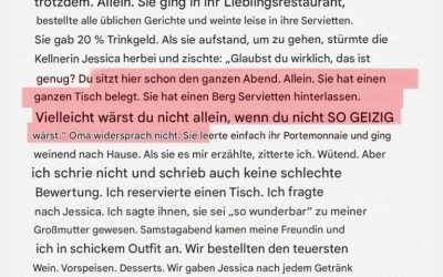 Der Server wurde von mir persönlich angerufen – er hatte meine Reaktion noch nicht bestätigt