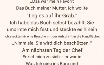 Ich bemerkte ein Mädchen am Regal und erkannte, dass sie ein Buch versteckte; doch ihre Tränen sagten mehr als jede Ausrede.