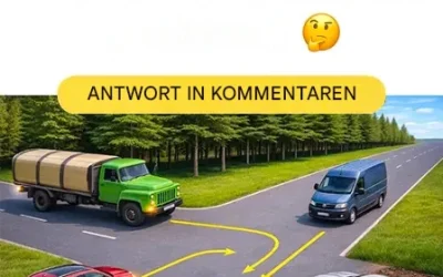 Wer wird an dieser Kreuzung im dritten Gang überholen? Eine logische Falle, selbst für erfahrene Fahrer.