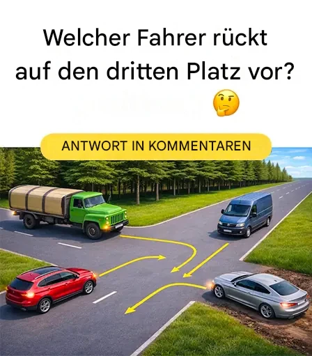 Wer wird an dieser Kreuzung im dritten Gang überholen? Eine logische Falle, selbst für erfahrene Fahrer.