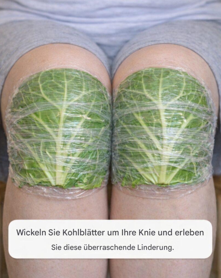 Wickle ein Kohlblatt um dein Knie