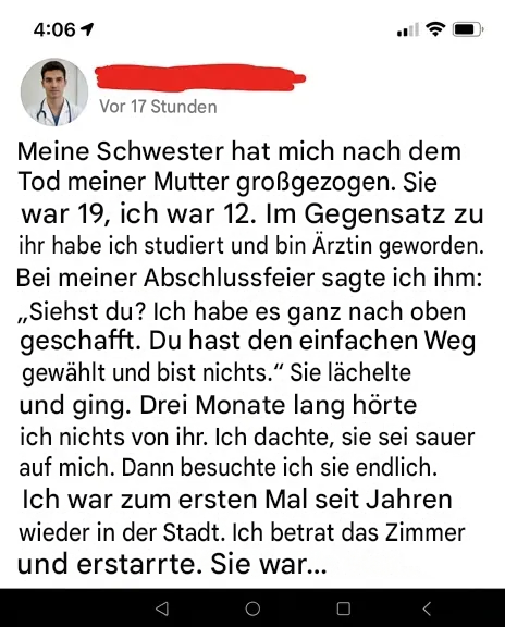 Ich nannte meine Schwester „weniger als nichts“, nachdem sie mich großgezogen hatte – dann wurde mir klar, wie falsch ich lag.