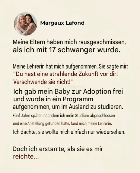 Meine Lehrerin nahm mich auf, als ich schwanger und obdachlos war… Fünf Jahre später veränderte sie erneut mein Leben.