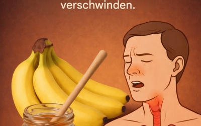 Bananen, Honig und Wasser mischen: Husten und Bronchitis verschwinden.