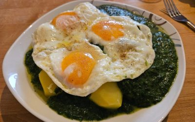 Heute einfach nur Kartoffel Spinat und Eier
