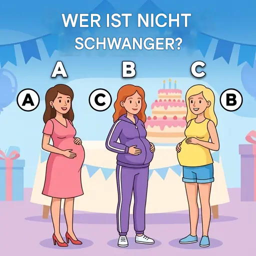 Welche dieser Frauen ist nicht schwanger? Nur ein Logikgenie könnte das herausfinden.