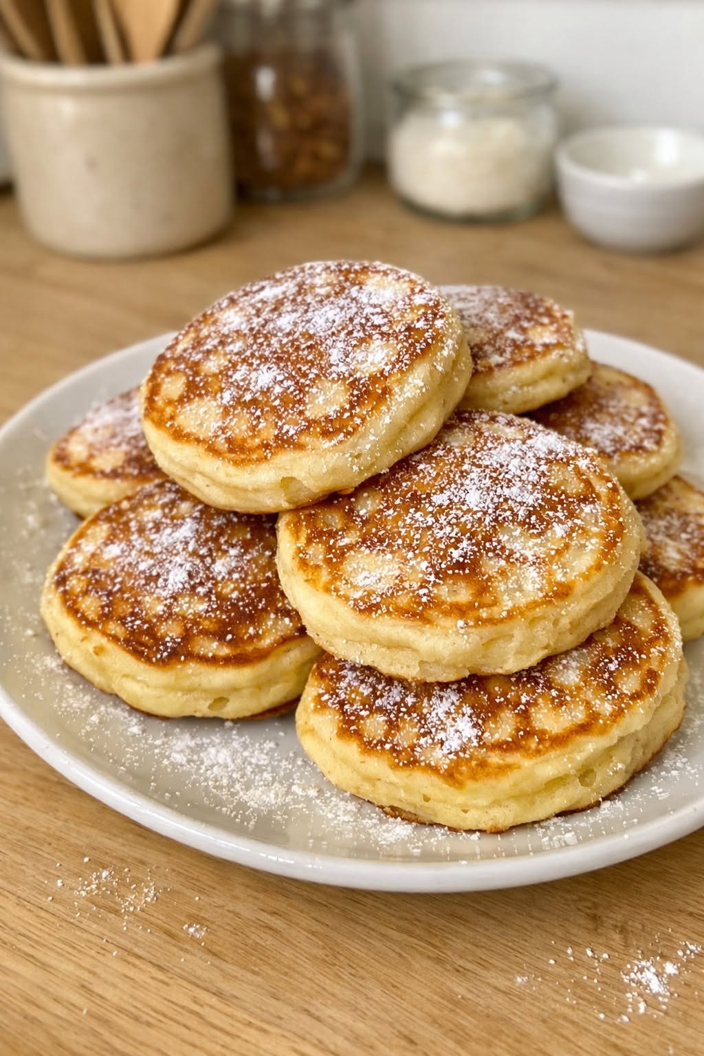 Weiche Joghurtpfannkuchen mit feinem Geschmack