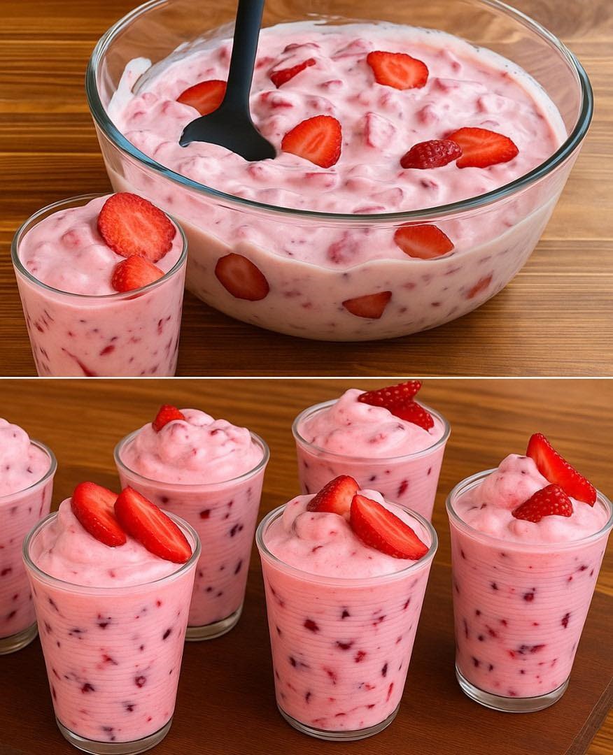 Ein einfaches Erdbeerdessert, das in 2 Minuten zubereitet ist