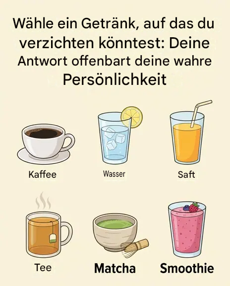 Sie müssen ein Getränk wählen, auf das Sie verzichten könnten: Ihre Antwort offenbart Ihre wahre Persönlichkeit.