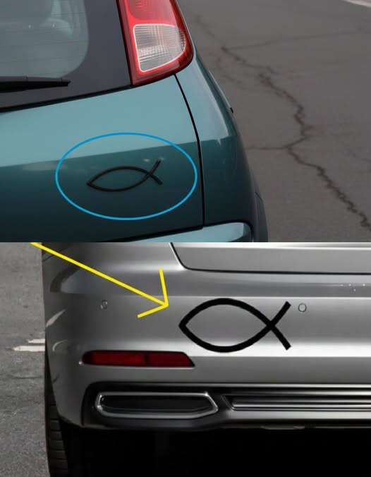 Was bedeutet das kleine fischförmige Symbol auf der Rückseite mancher Autos und wozu dient es? Mehr dazu in den Kommentaren.
