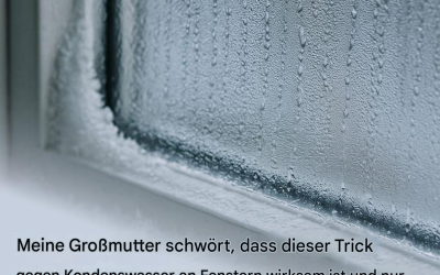 Meine Großmutter schwört, dieser Trick gegen Kondenswasser an Fenstern sei absolut narrensicher und dauere nur vier Minuten. So funktioniert er.