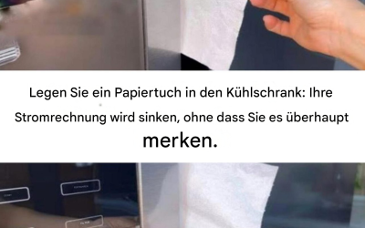 Legen Sie ein Papiertuch in den Kühlschrank: Ihre Stromrechnung wird sinken, ohne dass Sie es überhaupt merken.