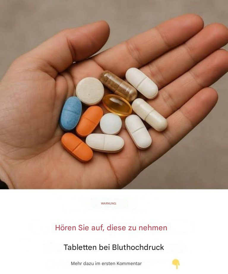 WARNUNG: Beenden Sie die Einnahme dieser Tabletten, wenn Sie Bluthochdruck haben.