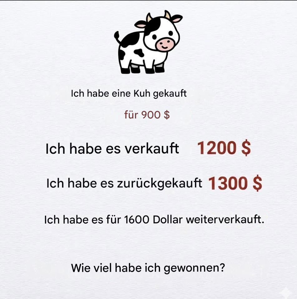 🐄Logik-Herausforderung: Wie viel habe ich insgesamt gewonnen?🤔💰