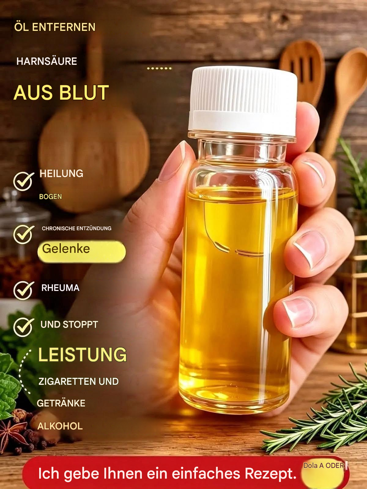 Ein natürliches Öl, das helfen kann, den Harnsäurespiegel zu senken und Gelenkschmerzen zu lindern.