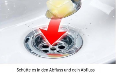Schütte es in den Abfluss und der Abfluss wird nie wieder verstopfen!