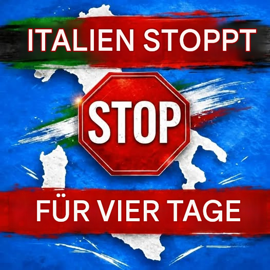 🛑 Ganz Italien steht für 4 Tage still: Reisen ist nicht möglich…Mehr…