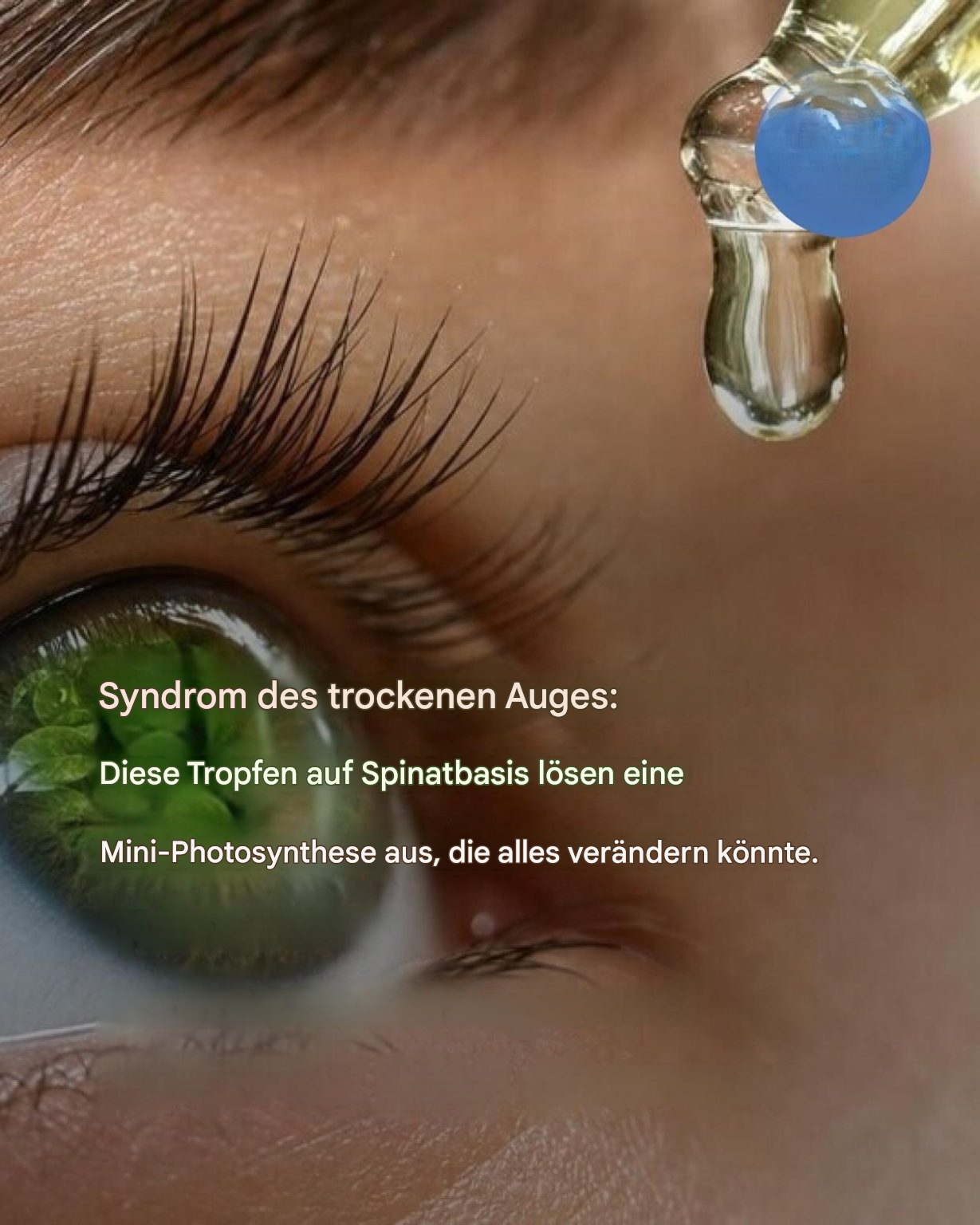 Trockenes Auge: Diese Tropfen auf Spinatbasis regen eine Mini-Photosynthese an, die alles verändern könnte.