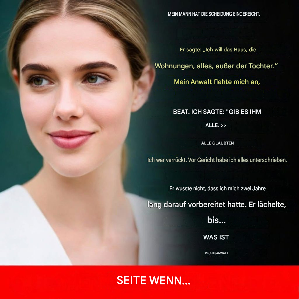 Ich habe während der Scheidung alles für meinen Mann unterschrieben, ohne dass er ahnte, welche Bombe er da gerade eingelöst hatte…