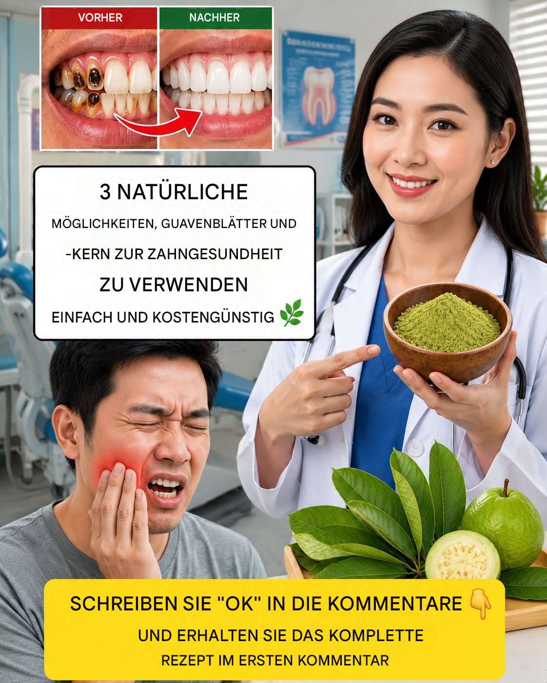 3 einfache und kostengünstige Methoden zur Kariesbehandlung mit Guavenblättern
