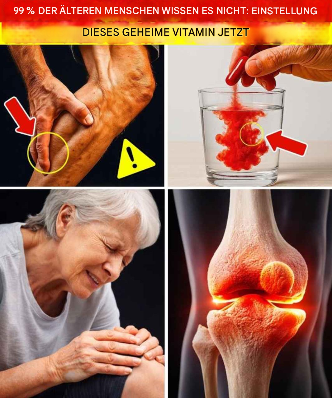 Senioren aufgepasst! Dieses Vitamin beugt Krämpfen vor und gibt Ihren Beinen die Kraft zurück, als wären Sie 40!