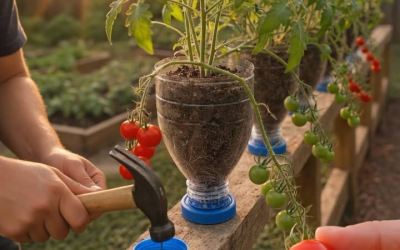 Gemüse selbst anbauen mit recycelten Plastikflaschen! Kreative und umweltfreundliche Ideen für einen abfallfreien Garten. Link in