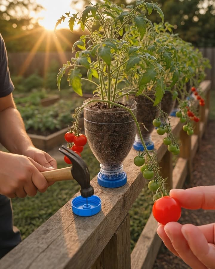 Gemüse selbst anbauen mit recycelten Plastikflaschen! Kreative und umweltfreundliche Ideen für einen abfallfreien Garten. Link in