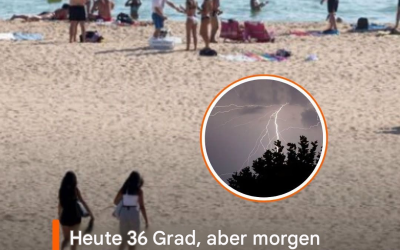 Heute 36 Grad, Wetterdienste sagen aber auch Regen und Gewitter voraus