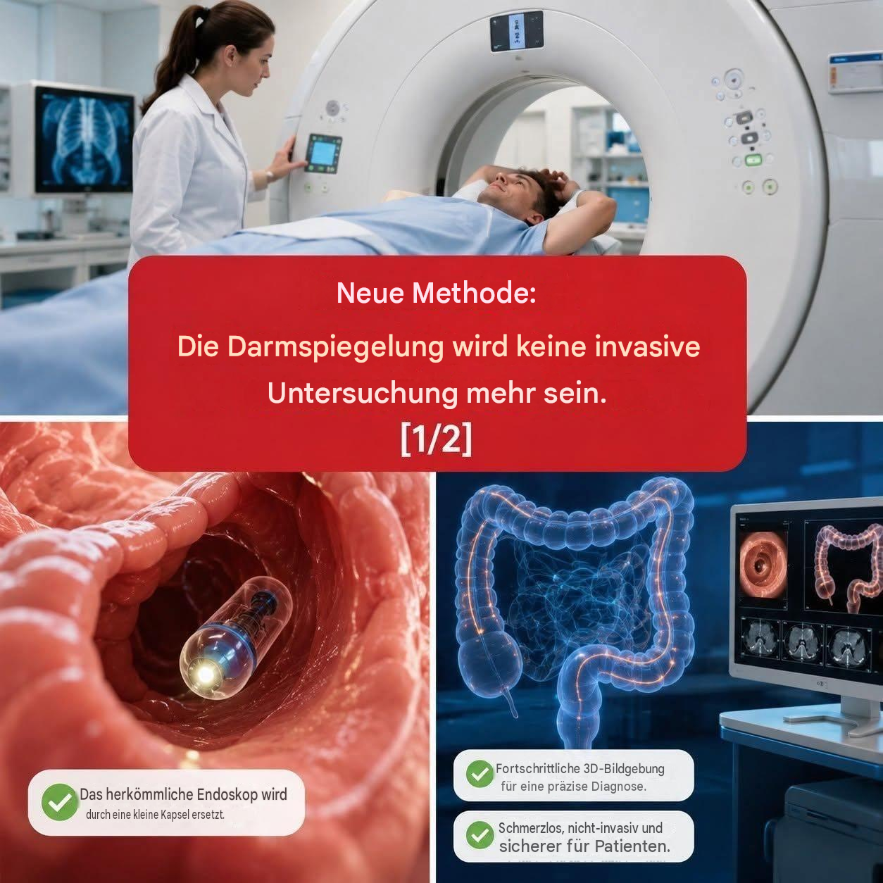 Neue Methode: Die Darmspiegelung wird keine invasive Untersuchung mehr sein. (1/2)
