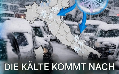 Italienische Wettervorhersage: Temperaturen sinken um bis zu 20 Grad.