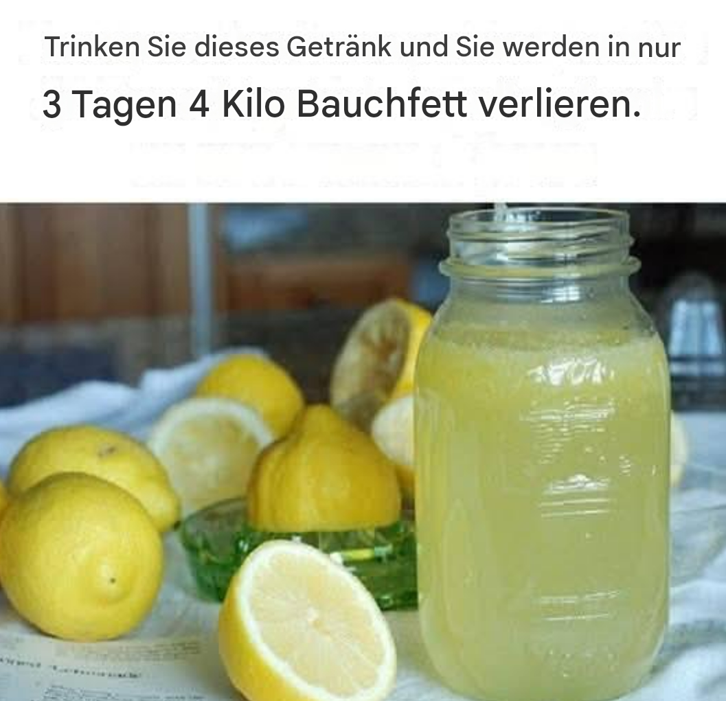 Trinken Sie dieses Getränk und Sie werden in nur 3 Tagen 4 Kilo Bauchfett verlieren.
