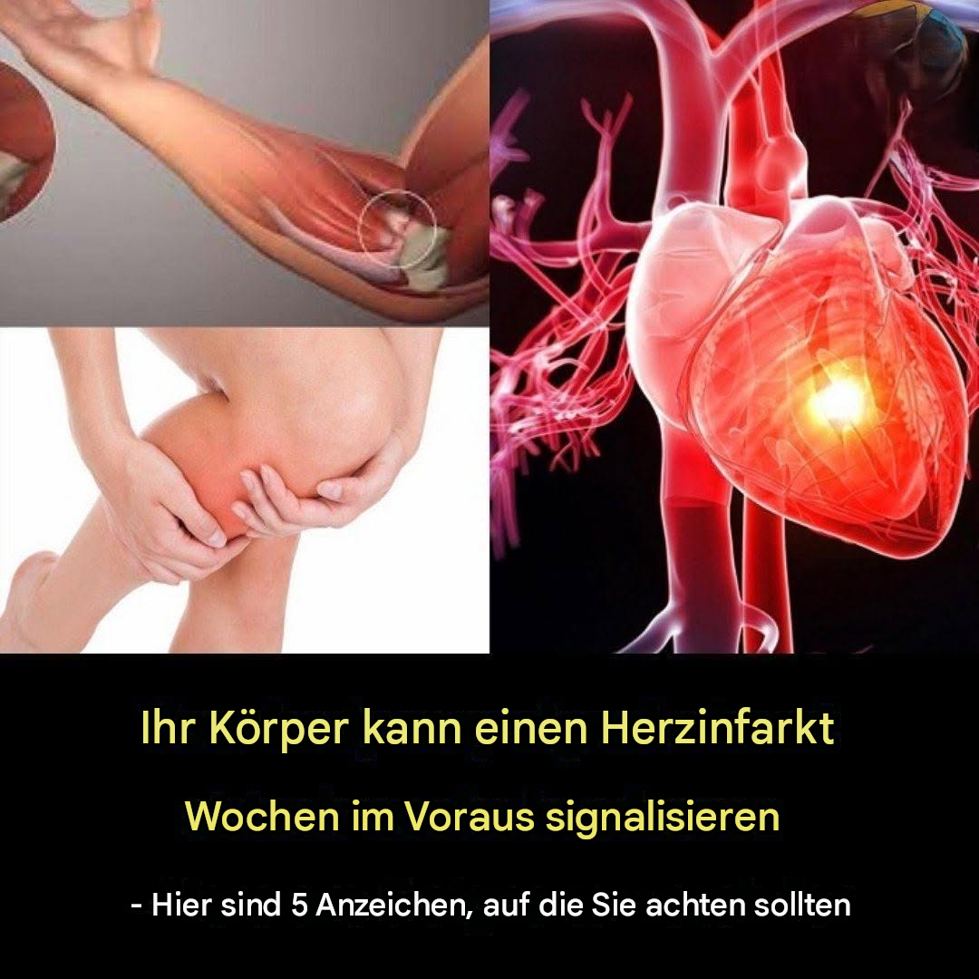 Diese 5 Symptome könnten frühe Anzeichen eines bevorstehenden Herzinfarkts sein.