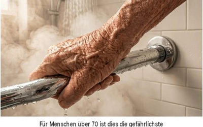 Für Menschen über 70: Dies ist die gefährlichste Zeit zum Duschen.