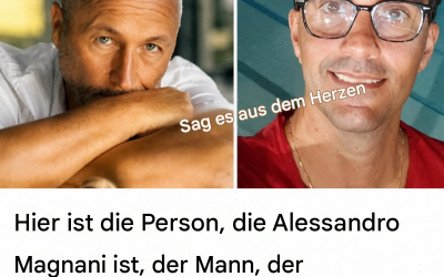 Hier ist die Person, die Alessandro Magnani ist, der Mann, der von Paolo Belli getroffen wurde.