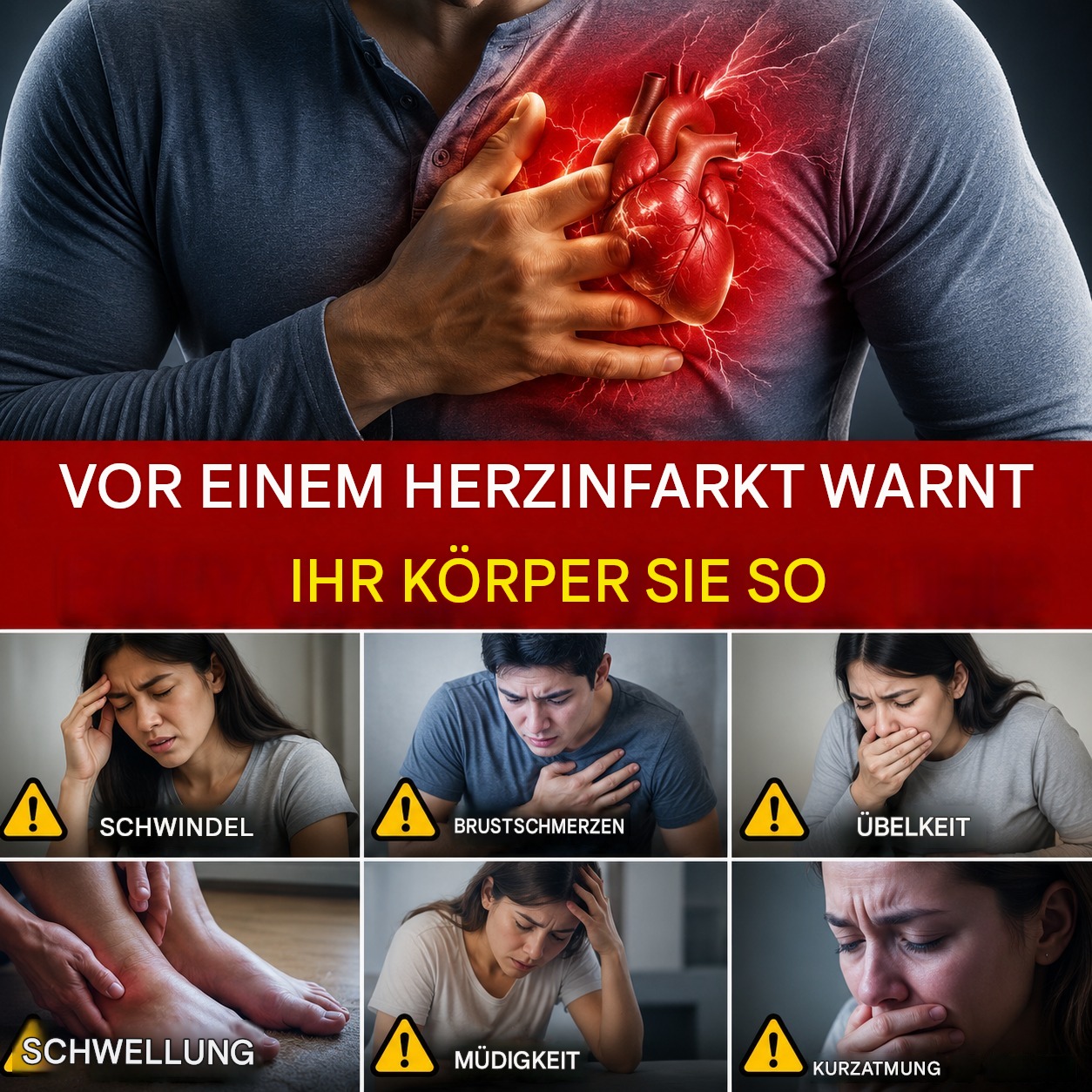 Hier sind 8 Herzinfarktsymptome, die Sie nicht ignorieren sollten! (1/2)