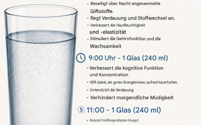 8 Gläser Wasser am Tag: Warum das so wichtig ist und wann man sie trinken sollte